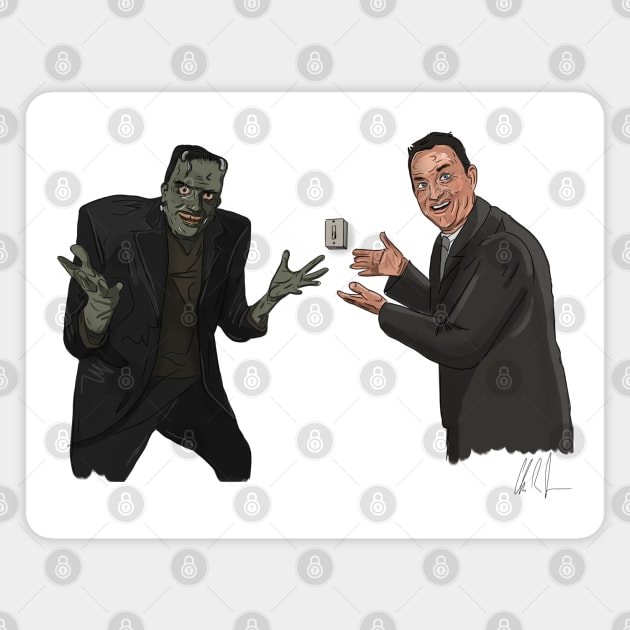 Frankenstein & Hanks Waste a Minute of Our Time Magnet by 51Deesigns